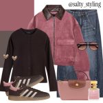 A Burgundy Jacket and Denim for Transitional Dressing