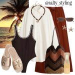 A White Shirt and Swimsuit Layer for an Easy Beach Day