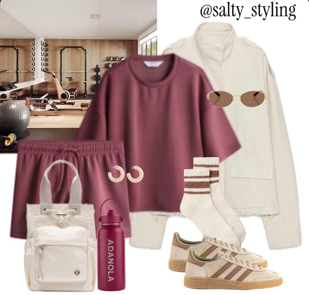 A Burgundy Active Set with a Cream Utility Layer