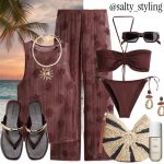A Brown Mesh Cover-Up over Swimwear for the Beach